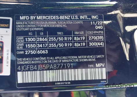 2023 Mercedes-Benz Gle 350 from USA, damaged, VIN 4JGFB4JB5PA877191